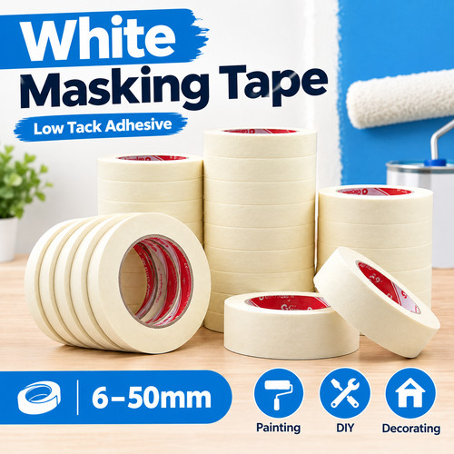 White masking tape - masking, 20m