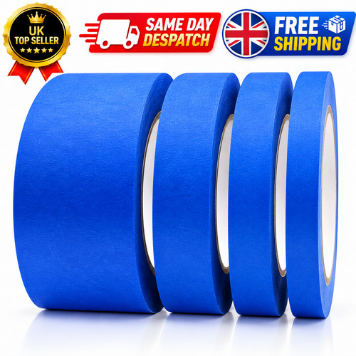 Blue masking tape painting - blue,